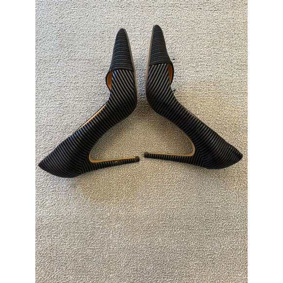 EXPRESS Women's Size 8 Black Ribbed Pointed Toe D'Orsay Stiletto Heels - Picture 8 of 12